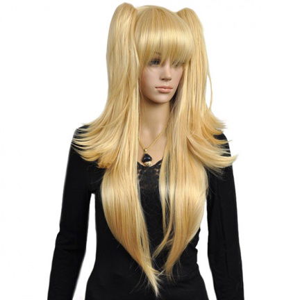 Barbie pruik lang steil haar en 2 staarten goudblond - nr. 1