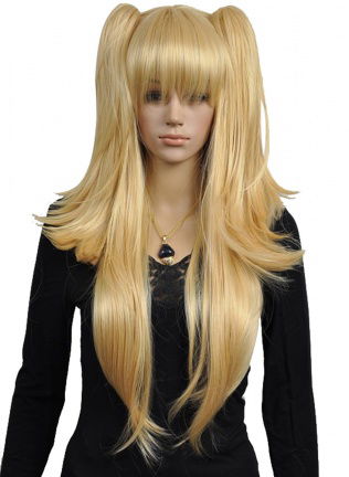 Barbie pruik lang steil haar en 2 staarten goudblond - Afbeelding 4