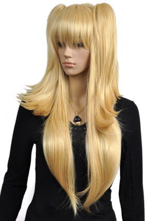 Barbie pruik lang steil haar en 2 staarten goudblond - Afbeelding 5