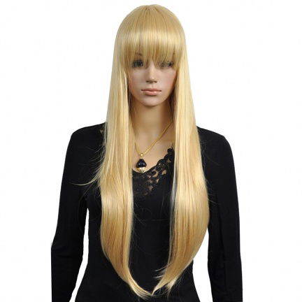 Barbie pruik lang steil haar en 2 staarten goudblond - Afbeelding 6