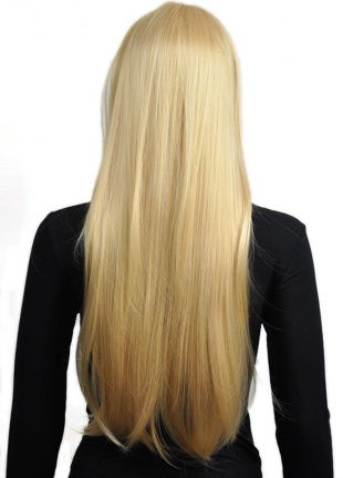 Barbie pruik lang steil haar en 2 staarten goudblond - Afbeelding 7