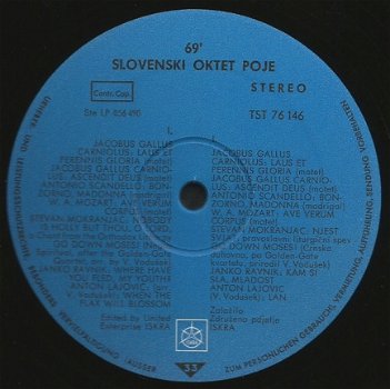 Slovenski Oktet Poje - The Slovene Octet - 3