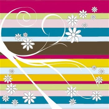 SALE NIEUW vel scrappapier Doodle Daisy / Daisy Stripes van Urban Lily - 1