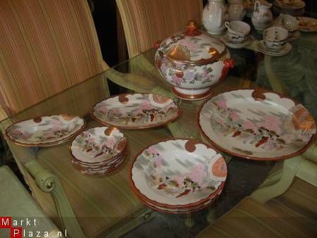 12 delig oud Satsuma Soep-servies - 1