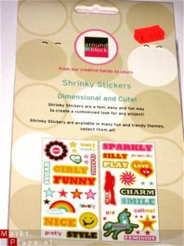 SALE! 2 Vellen Shrinky stickers glam girl Around the Block - 1