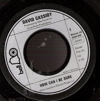 David Cassidy - How Can I Be Sure- Ricky's Tune -vinylsingle - 1