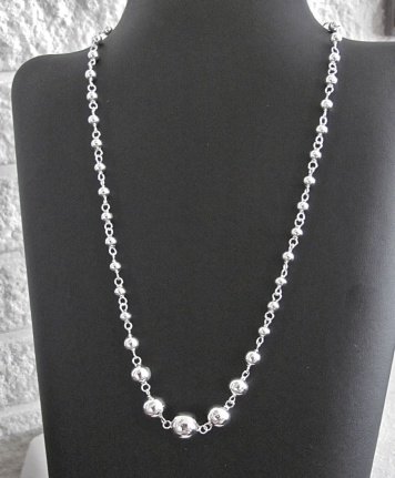 NIEUW Zilveren balletjes COLLIER 60cm. INCLUSIEF VERZENDEN. - nr. 1