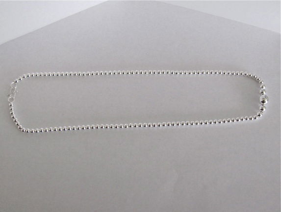 NIEUW Zilveren balletjes COLLIER 46cm. INCLUSIEF VERZENDEN! - Afbeelding 2