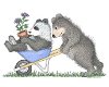 SALE NIEUWE GROTE Houten stempel Wheelbarrow Ride van House Mouse - 1 - Thumbnail