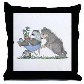 SALE NIEUWE GROTE Houten stempel Wheelbarrow Ride van House Mouse. - 2