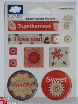 OPRUIMING: CLOUD 9 DESIGN epoxy stickers cinnamonstick - 1