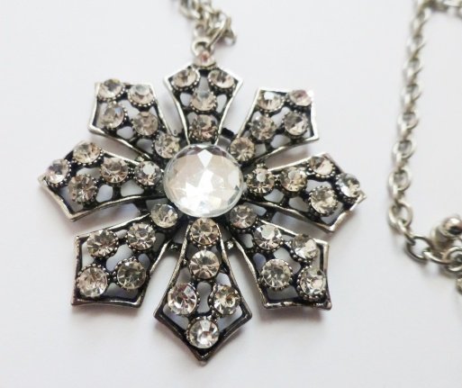 Ketting met heldere strasshanger (357) - Afbeelding 3