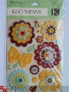 K&Company grand adhesions wild saffron felt flowers