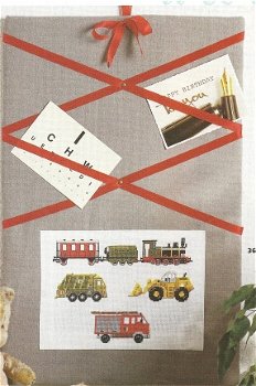 Borduurpatroon brandweerauto,locomotief,vrachtauto en buldozer - 2