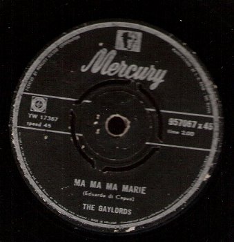 The Gaylords - Ma Ma Ma Marie & Flamingo L 'Amore -1959(Fa Rood)- vinylsingle - 1