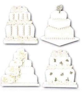 SALE NIEUW Jolee's Boutique Dimensional Stickers Wedding Cakes 4 pcs. - 1