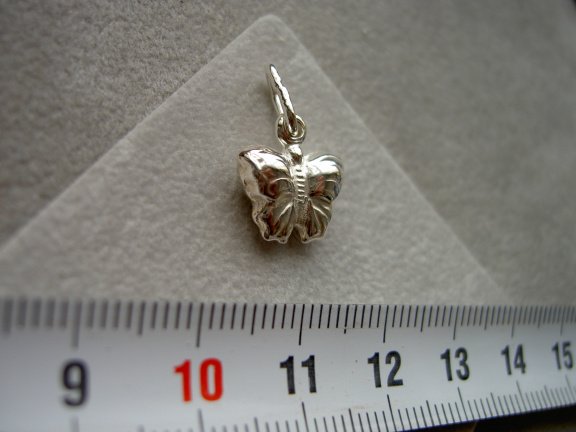 Zilveren Vlinder 12 mm - Afbeelding 2