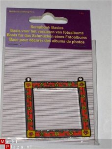 SALE! oranje bloemen metal frame van Scrapbook Basics