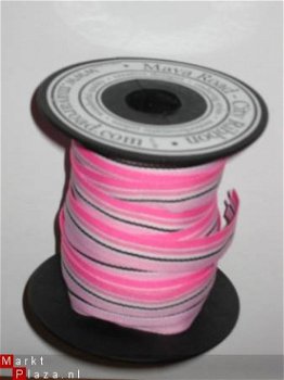 SALE! NIEUW roze gestreept lint van Maya Road - 1