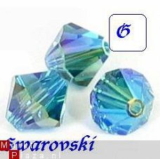 GARANG swarovski bicone kristal kraal jet blauw 8mm 12x