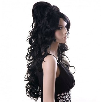 Luxe Amy Winehouse beehive pruik - 3