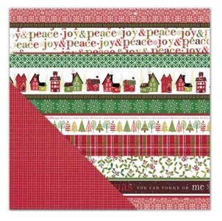 SALE NIEUW vel dubbelzijdig scrappapier Home For Christmas / Wonder Wishes van LYB - 1