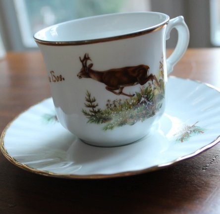 Vintage Kop en schotel met hert - Het grote bos - Afbeelding 2