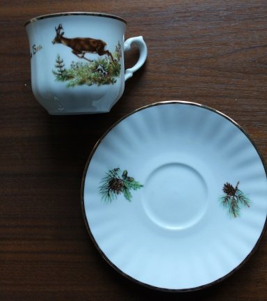 Vintage Kop en schotel met hert - Het grote bos - Afbeelding 3