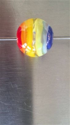 Handgemaakte glasbead kraal regenboog NIEUW.