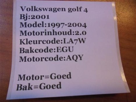 VW Golf 4 2.0 2001 Onderdelen en Plaatwerk Kleur LA7W - 6