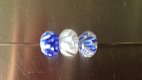 7 handgemaakte beads van glas met bloem in de kraal blauw wi - 3 - Thumbnail