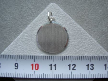 Zilveren graveerhangertje, 18 mm (glad randje) - 1