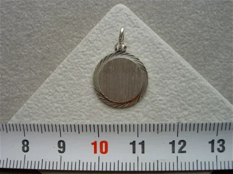 Zilveren graveerplaatje, 14 mm klein - 1