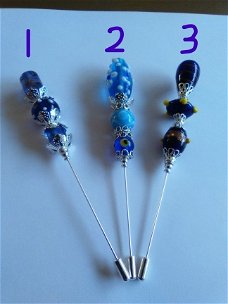 Hoedenspelden / stickpins (blauw tinten)