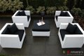 Loungeset lounche stoel fauteuil zetel tuin terras wit wicker aanbieding. - 1 - Thumbnail