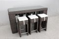 Loungeset lounche bar tafel set tuin terras grijs wicker nieuw. - 1 - Thumbnail