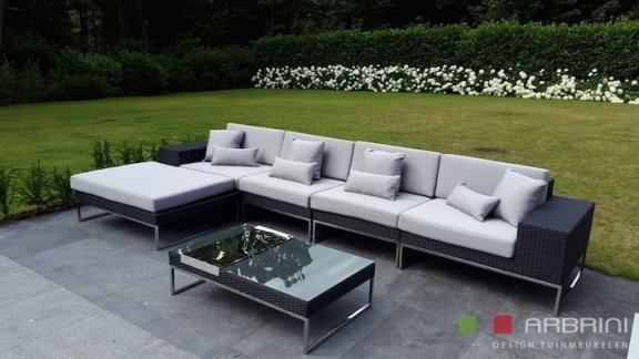 loungeset lounche set tuin terras zwart wicker aanbieding. - 4