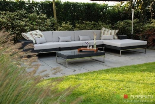 loungeset lounche set tuin terras zwart wicker aanbieding. - 5