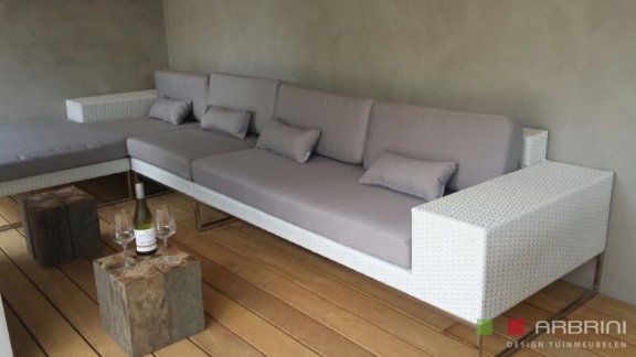 loungeset lounche set tuin terras wit wicker aanbieding. - 3