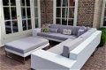 Loungeset lounche set tuin terras hoek bank wit wicker aanbieding - 2 - Thumbnail
