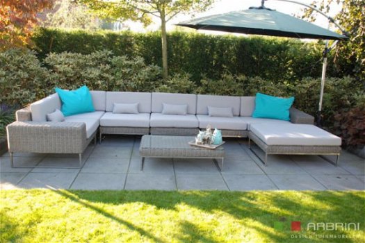 loungeset lounche set tuin terras hoek bank grijs aanbieding. - 1