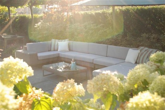 loungeset lounche set tuin terras hoek bank grijs aanbieding. - 5