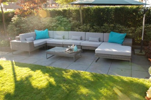 loungeset lounche set tuin terras hoek bank grijs aanbieding. - 6