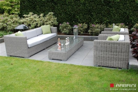 loungeset lounche set tuin terras grijs wicker aanbieding. - 6