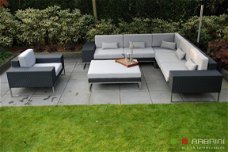 loungeset lounche set tuin terras hoek bank zwart aanbieding.
