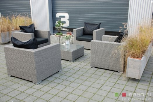 Loungeset lounche stoel fauteuil zetel tuin terras grijs aanbieding. - 2