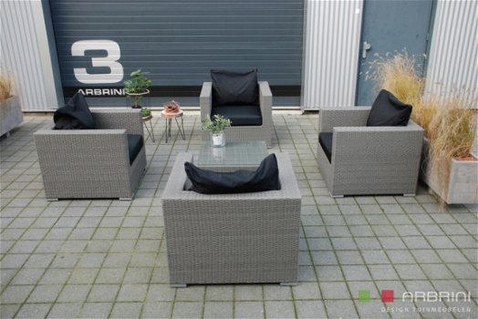 Loungeset lounche stoel fauteuil zetel tuin terras grijs aanbieding. - 4