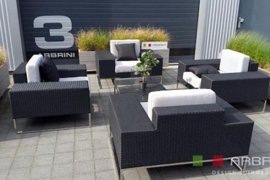 Loungeset lounche stoel fauteuil zetel tuin terras zwart aanbieding. - 5