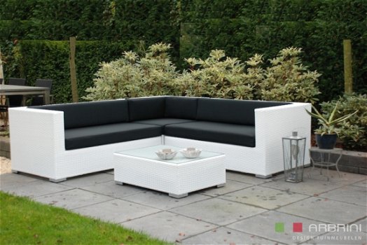 loungeset lounche set tuin terras wit wicker aanbieding. - 1