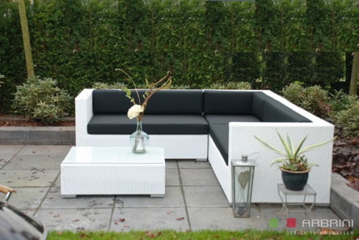 loungeset lounche set tuin terras wit wicker aanbieding. - 3